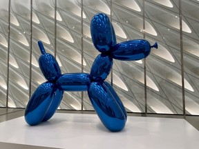Balloon Dog (Blue) at The Broad is part of Jeff Koons’ ongoing series memorializing the rituals, icons and images surrounding birthdays and other special occasions. CYNTHIA MCLEOD/TORONTO SUN