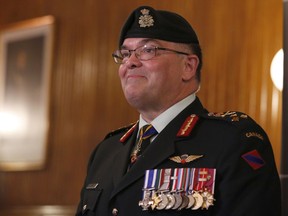 Lt.-Gen. Joe Paul, newly-appointed commander of the Canadian Army, speaks with reporters after a change of command ceremony in Ottawa on Thursday, June 16, 2022.