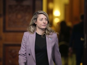 Canada's Foreign Minister Melanie Joly attends the second day of the meeting of NATO Ministers of Foreign Affairs in Bucharest, Romania on Nov. 30, 2022.