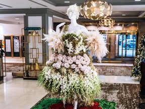 Floral mannequin installation.