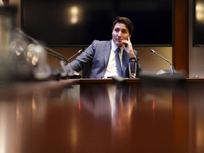 Prime Minister Justin Trudeau takes part in a year-end interview with The Canadian Press in Ottawa, Monday, Dec. 12, 2022. Trudeau says he's not willing to kick health-care reform down the road any farther, with governments appearing to have reached a stalemate in health-care funding negotiations.