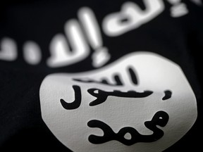 An Islamic State flag is seen in this picture illustration taken Feb. 18, 2016.