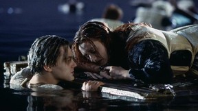 Leonardo DiCaprio and Kate Winslet in a scene from Titanic.