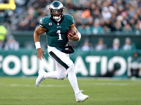 Jalen Hurts and the Philadelphia Eagles are rolling and should have no trouble beating the Giants on Sunday.