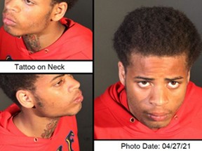 This April 27, 2021, photo combination released by the U.S. Marshals Service shows James Howard Jackson.