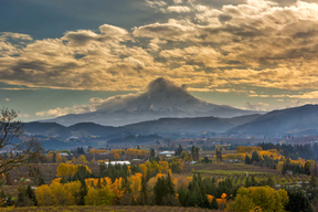 Rolling clouds over Mount Hood near Hood River, Ore., just over an hour’s drive from Portland. (iStock/Washington Post)