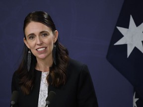 New Zealand Prime Minister Jacinda Ardern speaks during a joint press conference with Australia's Prime Minister Anthony Albanese in Sydney, Australia, on July 8, 2022.