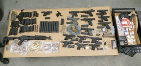 Guns and drugs seized in Project Touchdown. YRP