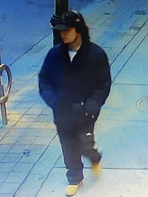An image released by Toronto Police of the suspect in a pair of random slashings.