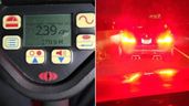 The OPP pulled over a vehicle going 239 km/h in a 110 km/h zone in Hamilton in the area of the QEW and Glover Rd.