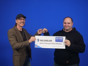 A group of 10 co-workers from Essex County who have been playing the lottery together for 25 years finally won $100,000.
