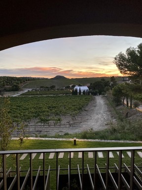 Watching the sun go down behind Château L’Hospitalet and the vineyard from my suite at Villa Soleilla. CYNTHIA MCLEOD/TORONTO SUN