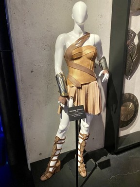 A costume worn by Gal Gadot in the 2017 film Wonder Woman on display at Warner Bros. CYNTHIA MCLEOD/TORONTO SUN