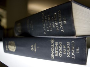 An Oxford English Dictionary is shown at the headquarters of the Associated Press in New York City, Aug. 29, 2010.