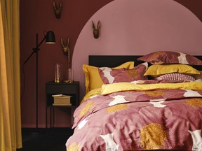 Looking to spice things up in the bedroom, IKEA is introducing new bedding in a crimson hue based on the Pantone Colour of the Year. Seen here: Svartklint duvet cover and pillow case, from $34.99 to $54.99. IKEA.CA