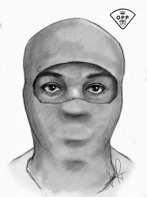 Suspect 1 in the Elnaz Hajtamiri kidnapping. OPP SKETCH