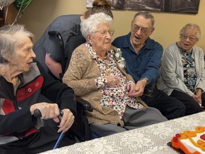 This image made from video, provided by KCCI 8 News in Des Moines, Iowa, shows Bessie Laurena Hendricks celebrating her 115th birthday in November 2022. Hendricks, an Iowa woman who was believed to be the oldest living person in the U.S., died Tuesday, Jan. 3, 2023, at the age of 115.