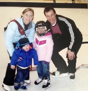 Connor Bedard, his father Tom, his mother Melanie and his sister Madisen. Photo courtesy Melanie Bedard.