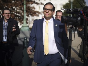 Rep. George Santos (R-NY) leaves the U.S. Capitol on January 12, 2023 in Washington, DC.