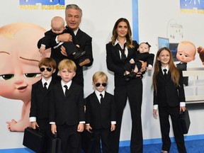 Actor Alec Baldwin (L), wife Hilaria Baldwin (R), and their children attend DreamWorks Animation’s “The Boss Baby: Family Business” premiere at SVA Theatre on June 22, 2021 in New York City.