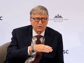 Bill Gates, co-chair of the Bill & Melinda Gates Foundation, speaks during a panel discussion at the 2022 Munich Security Conference on February 18, 2022 in Munich, Germany. (Photo by Alexandra Beier/Getty Images)