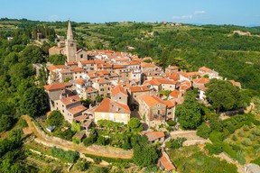 Aerial view of Groznjan, a trapped-in-a-time-warp Istrian hill town. GETTY IMAGES