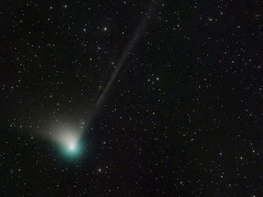 This handout picture obtained from the NASA website on January 6, 2022 shows the Comet C/2022 E3 (ZTF) that was discovered by astronomers using the wide-field survey camera at the Zwicky Transient Facility this year in early March. - A newly discovered comet is currently shooting through our Solar System for the first time in 50,000 years and could be visible to the naked eye as it whizzes past Earth and the Sun in the coming weeks, astronomers have said. Having travelled from the icy reaches at the edge of our Solar System, it will get the closest to the Sun on January 12 and pass nearest to Earth on February 1.