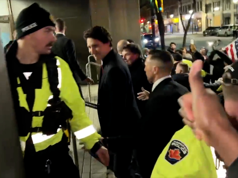 NERVES OF STEEL: Trudeau at ease while confronted by angry protestors in Hamilton