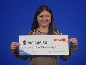 Jaclyn Ziemniak of Mississauga won $798,646.80 in the Dec. 17 Lottario win.