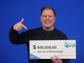 John McRae of Mississauga won a Maxmillions prize worth $500,000 in the Jan. 10 Lotto Max draw.
