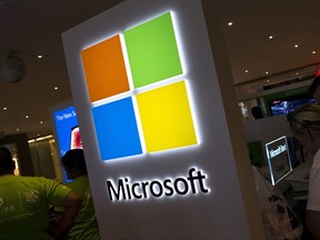 The Microsoft logo is seen