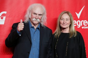 Singer David Crosby and wife Jan Dance pose at the 2014 MusiCares Person of the Year gala honouring Carole King in Los Angeles, Jan. 24, 2014.