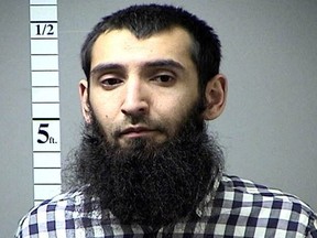Sayfullo Saipov is seen in this handout photo released Nov. 1, 2017.