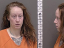 Police in North Dakota said 35-year-old Brittney Marie Reynolds broke into a church while she was topless and destroyed a statue of Jesus.(NONE)
