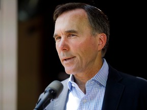 Canada's Minister of Finance Bill Morneau speaks to media during a press conference in Toronto, Friday, July 17, 2020.