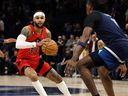 Toronto Raptors guard Gary Trent Jr. (33) passes against the Minnesota Timberwolves during the first quarter at Target Center.