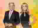 Wheel of Fortune cultural icons Pat Sajak and Vanna White.
