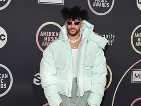 Bad Bunny at the American Music Awards on Nov. 21, 2022 in Los Angeles.