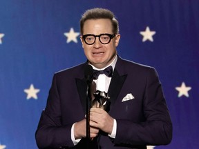 Brendan Fraser is pictured at the 2023 Critics Choice Awards.