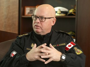 Commander of the Canadian Joint Operations Command (CJOC) Vice-Admiral Bob Auchterlonie speaks during an interview in Ottawa on Wednesday, December 14, 2022.