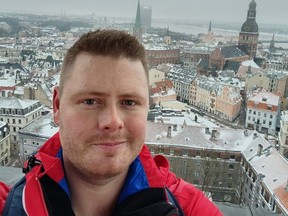 Chef Jed Berg takes a selfie in Sigulda, Latvia.