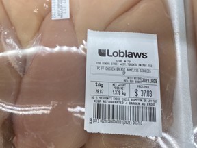 A photo of a $37 package of Loblaws raw chicken sparked outrage among consumers after it was posted on Twitter by CTV News on Jan. 6, 2023.