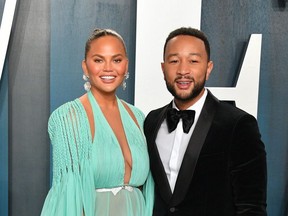 Chrissy Teigen and John Legend attend the 2020 Vanity Fair Oscars Party in Beverly Hills, Calif., Feb. 9, 2020.
