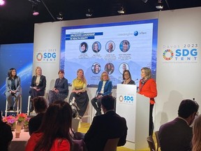 Toronto’s Medical Officer of Health Dr. Eileen de Villa (second from right) participated in a session at the World Economic Forum in Davos, Switzerland on Tuesday, Jan. 17, 2023.