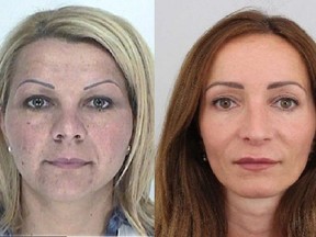 Andrea Dudla, left and Eva Zamecnikova, two women on Europol's Most Wanted list.