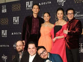 "Everything Everywhere" cast attend the 28th Annual Critics Choice Awards in Los Angeles, Sunday, Jan. 15, 2023.