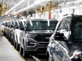2020 Ford Explorer cars are seen at Ford's Chicago Assembly Plant in Chicago, Ill., June 24, 2019.