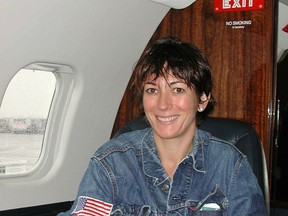 Ghislaine Maxwell on Jeffrey Epstein's private jet.