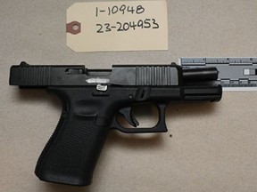 Handgun seized by Toronto police.