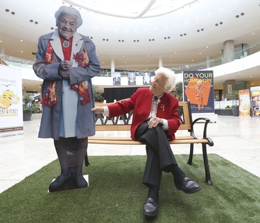 The "Hazel: 100 Years of Memories" exhibit was unveiled at at Erin Mills Town Centre in Mississauga, Oct. 26, 2021. The exhibit showcased memorabilia, paintings, clothing, awards, photos and events related to the long-time mayor of Mississauga, Hazel McCallion. (Jack Boland/Toronto Sun)